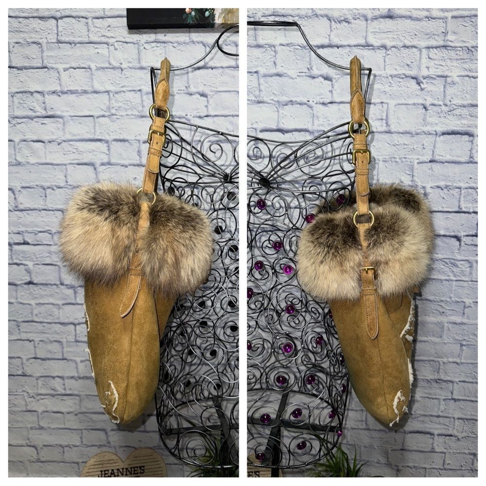 Authentic Prada Real Fox Fur & Suede Shoulder Bag COA In Photos Has Flaws* - Picture 6 of 16